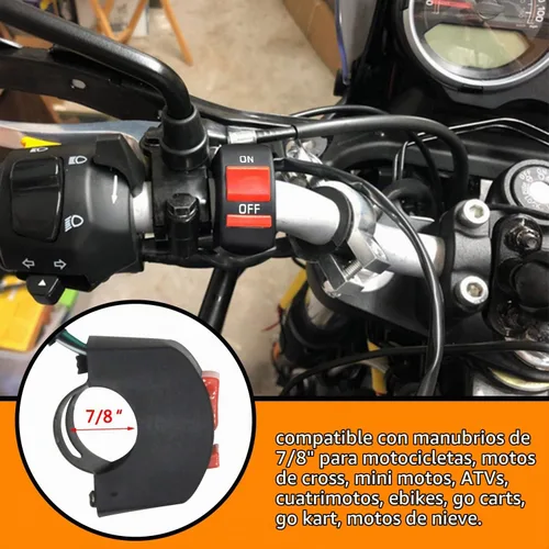 Vista 3 de Holato 22mm 7/8 Empuñaduras del acelerador con abrazadera de cable y interruptor de encendido/apagado para Coleman CT100U CT200U Baja Doodlebug Db30