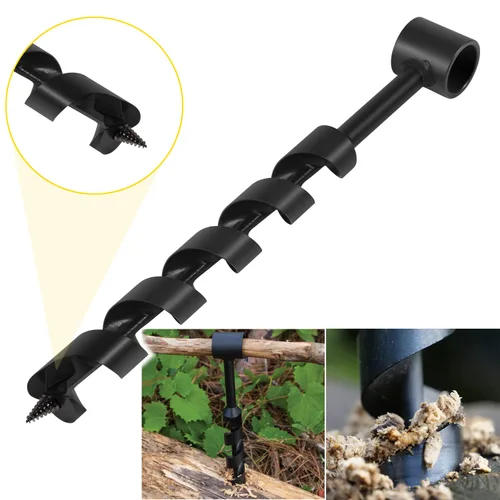 Vista 8 de Yoursme Broca de taladro de madera Scotch Eye de 1 x 12 pulgadas, taladro manual para mochila de Bushcraft y camping, herramienta de adición a