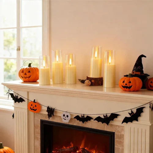 Vista 8 de MUMCHASI 8 piezas de velas sin llama, velas operadas por batería, velas LED parpadeantes con control remoto, llama danzante realista, diseño