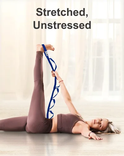 Vista 7 de Tumaz Stretching Strap, 10-Loop Non-Elastic Yoga Strap