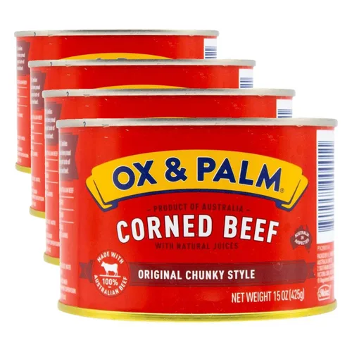 Vista 6 de Ox & Palm Carne de Res en Conserva Australiana Original Estilo Chunky 15 oz (Paquete de 1)