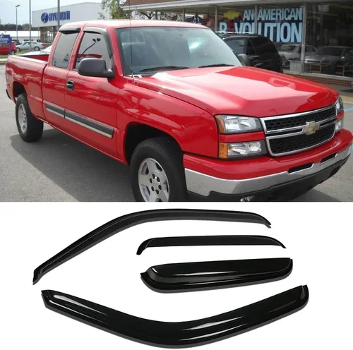 Vista 9 de Viseras laterales cromadas para ventana, deflector de ventilación de viento para Chevry Colorado/GMC Canyon Crew Cab 2004-2012, 4 piezas de montaje