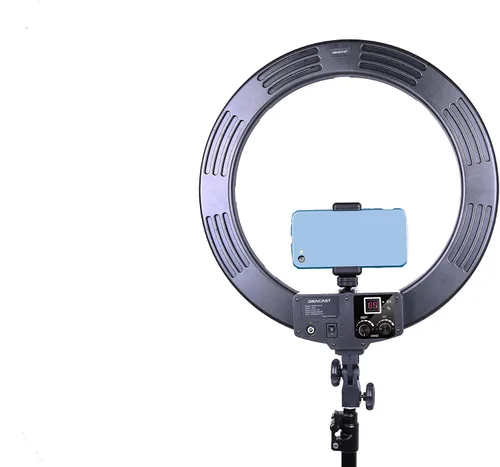Vista 3 de Dracast Halo Bi-Color LED180 Kit de luz LED de anillo de video regulable de 18 pulgadas Bicolor 3200K-5600K Control remoto Iluminación