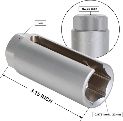 Vista 4 de 5 piezas de zócalo de sensor de oxígeno automotriz, M12×1.25MM y M18×1.5MM Roscas Chaser, llave de sensor O2