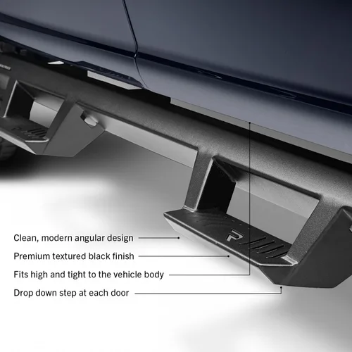 Vista 4 de RealTruck EpYx - Escalones para Toyota Tacoma Longitud de la cabina, acero, negro texturizado EXT05CC-TX Compatible con Toyota Tacoma Double