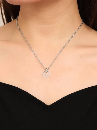 Vista 3 de Collar de corazón infinito para mujer, collar de nudo con dije de corazón de amor