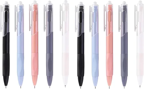 Vista 18 de 8 bolígrafos retráctiles lindos y estéticos, bolígrafos de gel con tinta para escribir con punta fina suave de 0,5 mm, bolígrafos de impresión