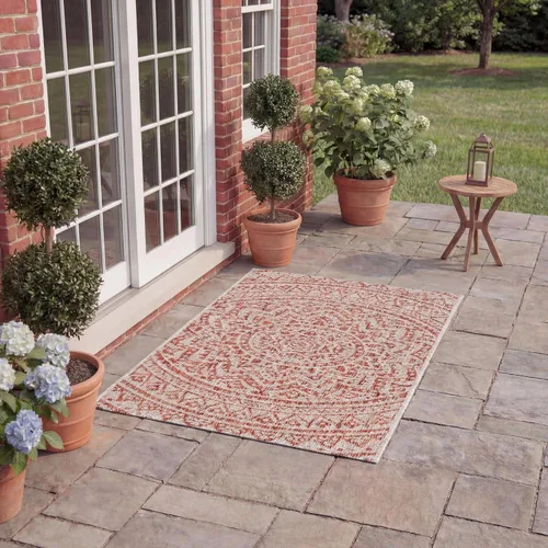 Vista 83 de SAFAVIEH Alfombra lavable al aire libre Courtyard Collection - 2'3" x 5', marfil y verde, no desprende pelusa y fácil limpieza, ideal para patio