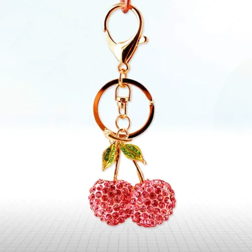 Vista 2 de EXCEART Accesorios Llavero único Llavero de fruta, lindo llavero de bolsa, colgante con dije de cristal para coche, llavero personalizado, pequeño