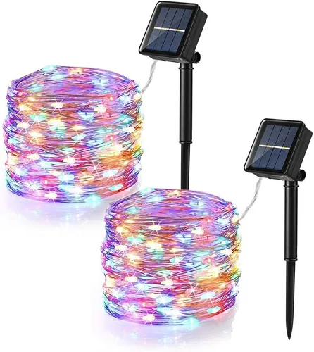 Vista 15 de Brizled Guirnalda de luces solares de vid de 33 pies, 100 luces LED solares, 8 modos, hojas de hiedra artificial, luces solares de vid, luces