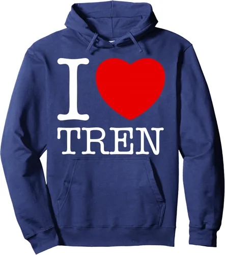Vista 7 de Sudadera con capucha "I Love Tren Vintage I Heart Tren, Negro, S