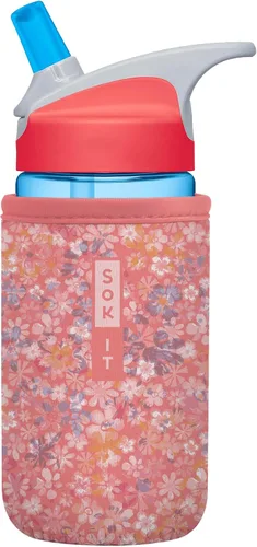 Vista 12 de Sok It BotlSok Funda para botella de agua con cubierta de neopreno aislante (Floral abstracto, se ajusta a CamelBak o Nalgene de 12 onzas)