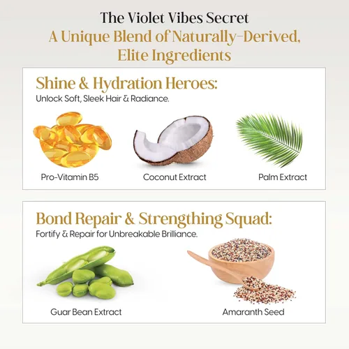 Vista 5 de Violet Vibes Bonding Champú reparador del cabello Fórmula avanzada de unión para fuerza y salud diaria del cabello Restaurador y nutritivo
