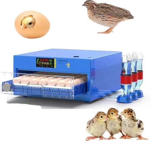 Vista 17 de 56-392 Egg Incubator with Automatic Egg Turning and Water Filling, Humidity Control Temperature Incubator for Hatching Chicken, Duck, Goose and Bird