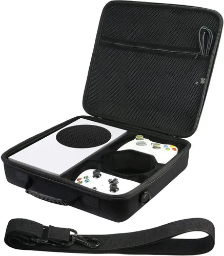 Vista 2 de co2CREA Hard Travel Case Replacement for Xbox Series S Game Console Wireless Controller (Black Case)