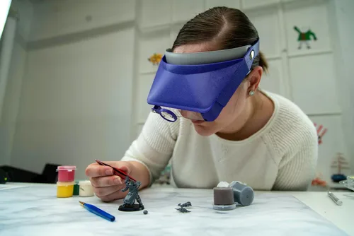 Vista 3 de Excel Blades MagniVisor - Lupas para la cabeza, auriculares montados en la cabeza, lupa para leer electrónica, reparación de relojes