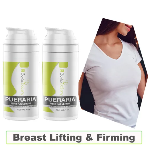 Vista 3 de Swiss Botany Pueraria Mirifica Serum para mejorar los senos – Crema natural reafirmante y levantadora de senos para mujeres y hombres 2 x 1 oz