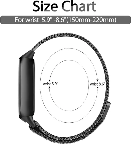 Vista 4 de Correa de metal para Fitbit Luxe para mujeres y hombres, correa de repuesto magnética ajustable de malla de acero inoxidable compatible con Fitbit