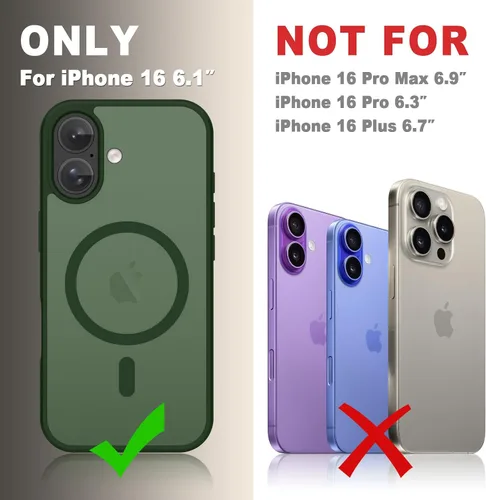 Vista 1510 de Funda para Google Pixel 10 Pro XL, cubierta magnética mate, color negro Fit for MagSafe, Screen Protector included, Shockproof Military Grade