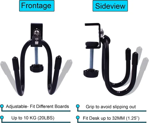 Vista 2 de YYST Desk Store Soporte para patineta, gancho para patineta, soporte para patineta, soporte para mini crucero, proporciona un lugar conveniente