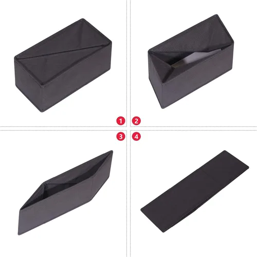 Vista 3 de DIOMMELL Paquete de 9 cajas de almacenamiento de tela plegables para armario, aparador, cajón, cestas de tela, contenedores divisores para ropa