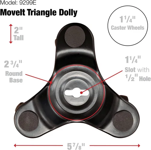 Vista 2 de Rodillos de 3 ruedas 6 pulgadas marca Shepherd Hardware negro 9299