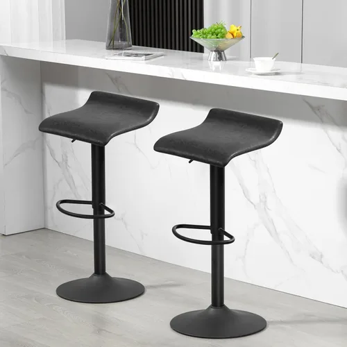 Vista 2 de Finnhomy Juego de 2 taburetes de bar de altura de mostrador, taburetes de bar giratorios con reposapiés y respaldo, taburetes de bar rústicos