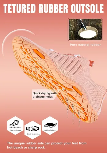 Vista 3 de WateLves Zapatos de agua para hombre y mujer, zapatos de natación para playa, descalzos, atléticos, de secado rápido, calcetines acuáticos