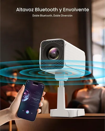 Vista 8 de 【Licencia de Netflix e integrado】Proyector inteligente WiFi PANSEBA con soporte telescópico, 4K compatible con 300 pulgadas HD proyector