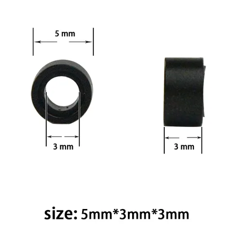 Vista 2 de 500 cuentas de micro anillos forradas de silicona de 0.197 in para extensiones de cabello con punta I (negro)