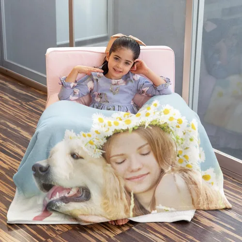 Vista 6 de CanvasChamp Manta de forro polar, personaliza mantas de forro polar, imprime tu foto en una manta, tamaño Queen - 50 x 60 pulgadas