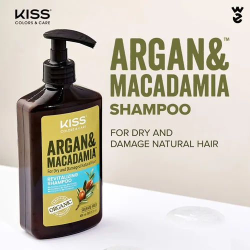 Vista 4 de KISS Color & Care Argan & Macadamia para cabello seco y dañado Set de champú y acondicionador natural