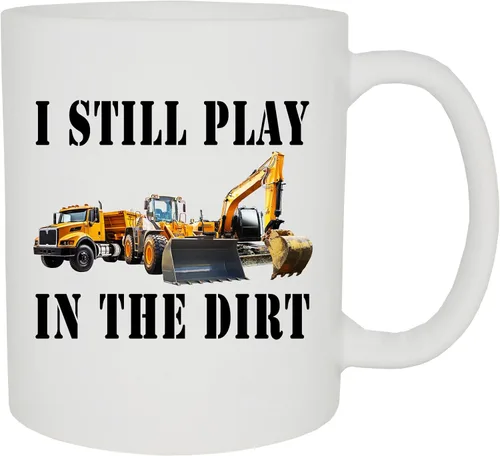 Vista 2 de Rogue River Tactical Taza de café divertida, la mejor taza de trabajador de la construcción, todavía juego con tractores, retroexcavadora, camión