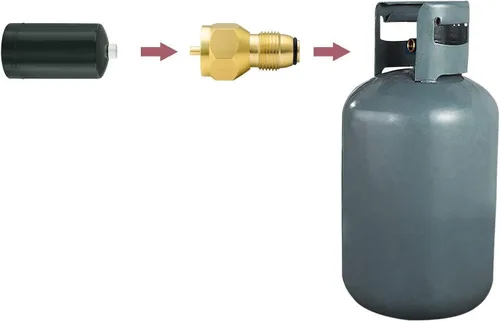 Vista 6 de YOUHO Adaptador de tanque de propano universal más seguro adaptador de recarga de propano para botella desechable desechable – 100% latón macizo