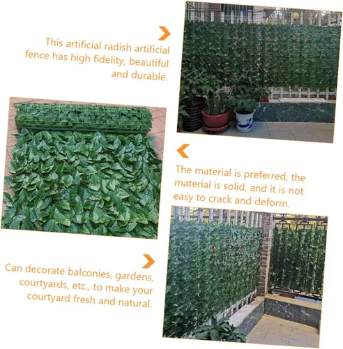 Vista 8 de 1 valla de eneldo de imitación de hojas de pared para decoración de setos artificiales, seto artificial, enrejado falso, decoración de macizos