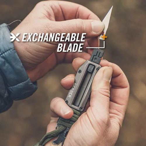 Vista 4 de Gerber Gear Prybrid X EDC Multiherramienta de bolsillo - Navaja multiusos con cuchilla retráctil para aficiones y palanca - Verde