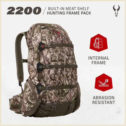 Vista 2 de Badlands Mochila de caza 2200 con transportador de carne integrado Featuring a quick-deploy meat shelf and supportive suspension to distribute
