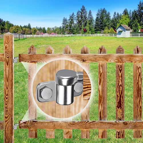 Vista 6 de Insaga Bisagra de puerta para valla de montaje en pared, bisagras de puerta de granja resistentes, acero inoxidable 304 fundido con diseño
