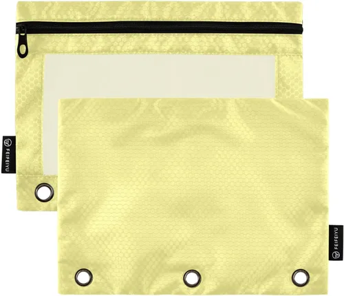 Vista 20 de Gredecor Estuche para lápices con 3 anillos con cremallera negra, paquete de 2 unidades, organizador de carpetas transparentes para ventana escolar