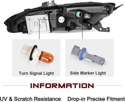 Vista 4 de JSBOYAT Compatible con 2014-2018 Jeep Cherokee Luz LED DRL de estacionamiento Señal de giro estilo OE Faros LED DRL cromados para parachoques Señal