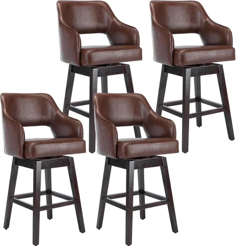 Vista 10 de Kmax Single Swivel Counter Height Bar Stool, Linen Beige