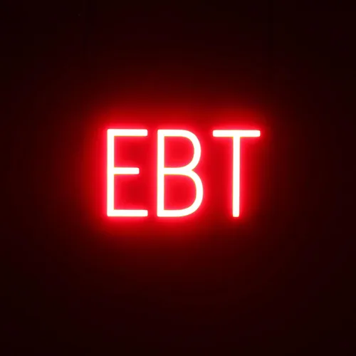 Vista 23 de SpellBrite Letrero de cajero automático para negocios Letrero relacionado con cajero automático y EBT con aspecto de neón, fuente de luz LED roja
