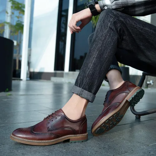 Vista 8 de Zapatos de vestir Oxford casuales con cordones para hombre
