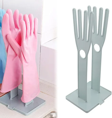 Vista 4 de ZRM&E Soporte para guantes de cocina, multifuncionales, de goma, estante de drenaje, toalla, soporte de secado, herramienta de cocina creativa