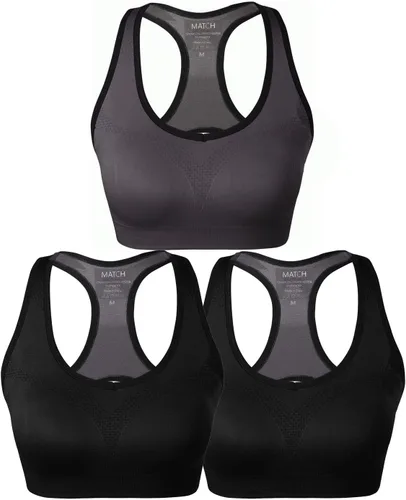 Vista 2 de Match - Brasier deportivo para mujer, sin varillas, sin costuras, con relleno, espalda cruzada, brasier de yoga para entrenamiento, gimnasio, ropa