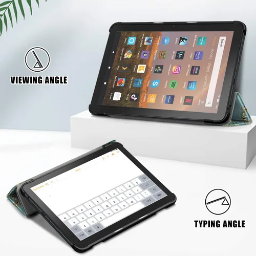 Vista 6 de Funda tipo folio para Amazon Kindle Fire HD 8 y Fire HD 8 Plus (se adapta tanto a 12ª/10ª generación, 2022/2020) con soporte inteligente de piel