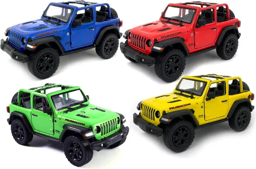 Vista 7 de KiNSMART - Vehículo de juguete modelo Jeep Wrangler Rubicon todoterreno 4x4 de 5 pulgadas, escala 1:34, réplica de coche de metal fundido