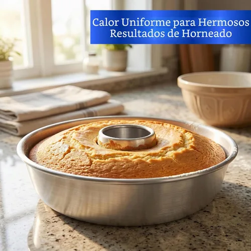 Vista 6 de Molde de flan con tapa, extra grande (10.5 x 3.2 pulgadas) y molde de aluminio para pasteles (11.2 pulgadas)