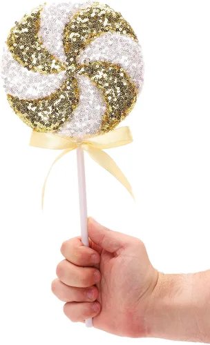 Vista 3 de Christmas Concepts® Piruleta gigante de lentejuelas brillantes de 14.173 in (14.2 pulgadas) para decoración navideña – Adornos para árbol de Navidad