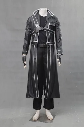 Vista 6 de Disfraz de Kirito de piel sintética para hombre, talla de EE. UU